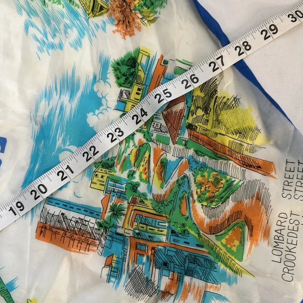 VTG San Francisco‎ Souvenir Scarf Cable Car Golden Gate Bridge Landmarks Travel